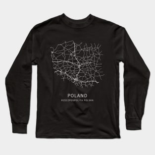 Poland Road Map Long Sleeve T-Shirt